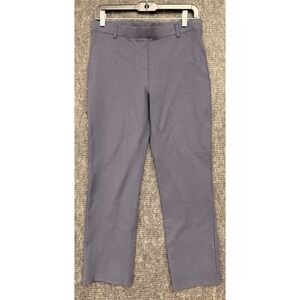 Quince Pant Womens Med Navy Ultra-Stretch Ponte Pintuck Ankle Classic Workwear